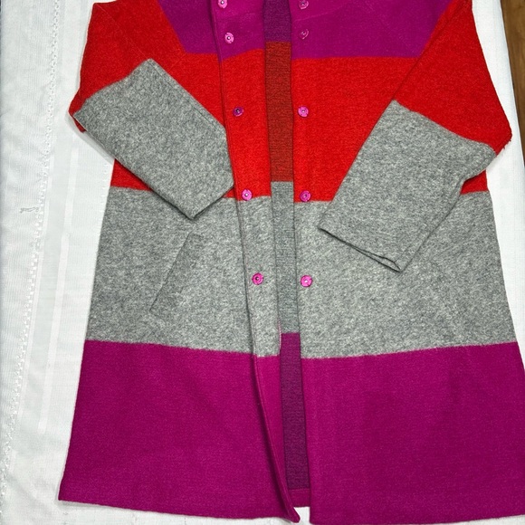 Max Studio~Wool Blend|Colorblock Coat in Red, Gray, and Purple~Size 1X - Picture 7 of 15